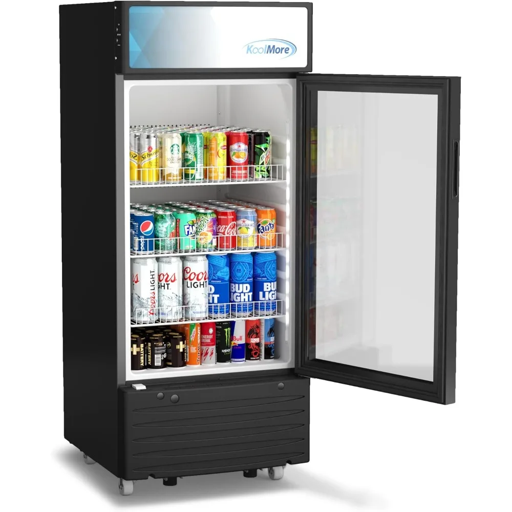 6 Cu. Ft. Commercial One Glass Door Display Upright Beverage Refrigerator Cooler Merchandiser-22.8 in. x 21.4 in. x 52.7 in.