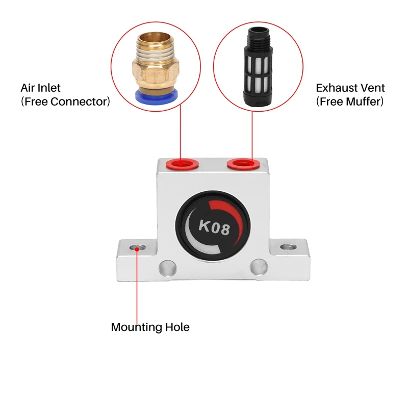 1/4 vibratori a turbina pneumatici vibratore industriale dorato silenzioso per tipo a sfera oscillatore vibratore pneumatico industriale tramoggia