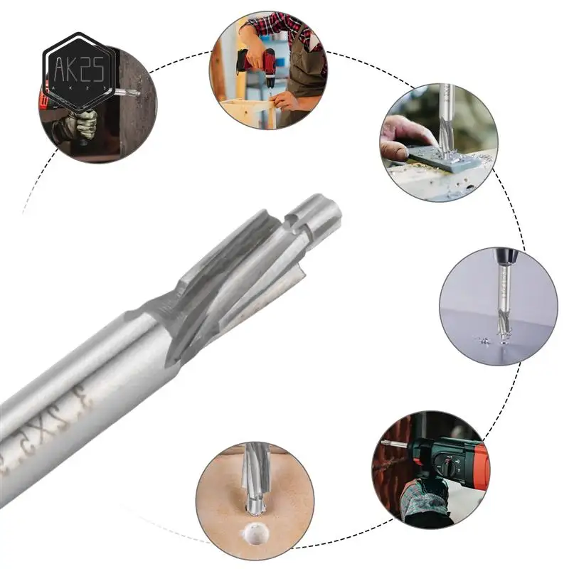 

AK25-5Pcs HSS Counterbore End Mill M3-M8 Pilot Slotting Tool Milling Cutter Countersink End Mills