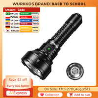 Wurkkos TD01 21700 Rechargeable Tactical Flashlight LED USB-C 2200Lm Torch PMMA Lens Throw 1039M IPX8 Waterproof EDC Tail Switch