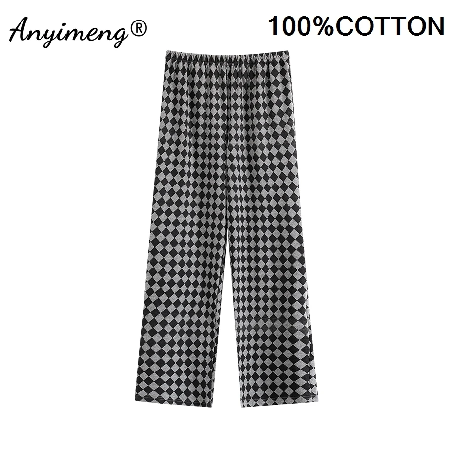 Heren Bodems 100% Katoen Herfst Lente Mannelijke Volledige Broek Hoge Kwaliteit Plaid Pj Broek voor Jongen Slapen Lange Lingerie Man Nachtkleding
