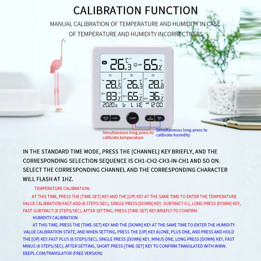 Indoor Outdoor Thermometer Digital Weather Station Accurate Temperature Measurement Humidity Detection For Indoor Use