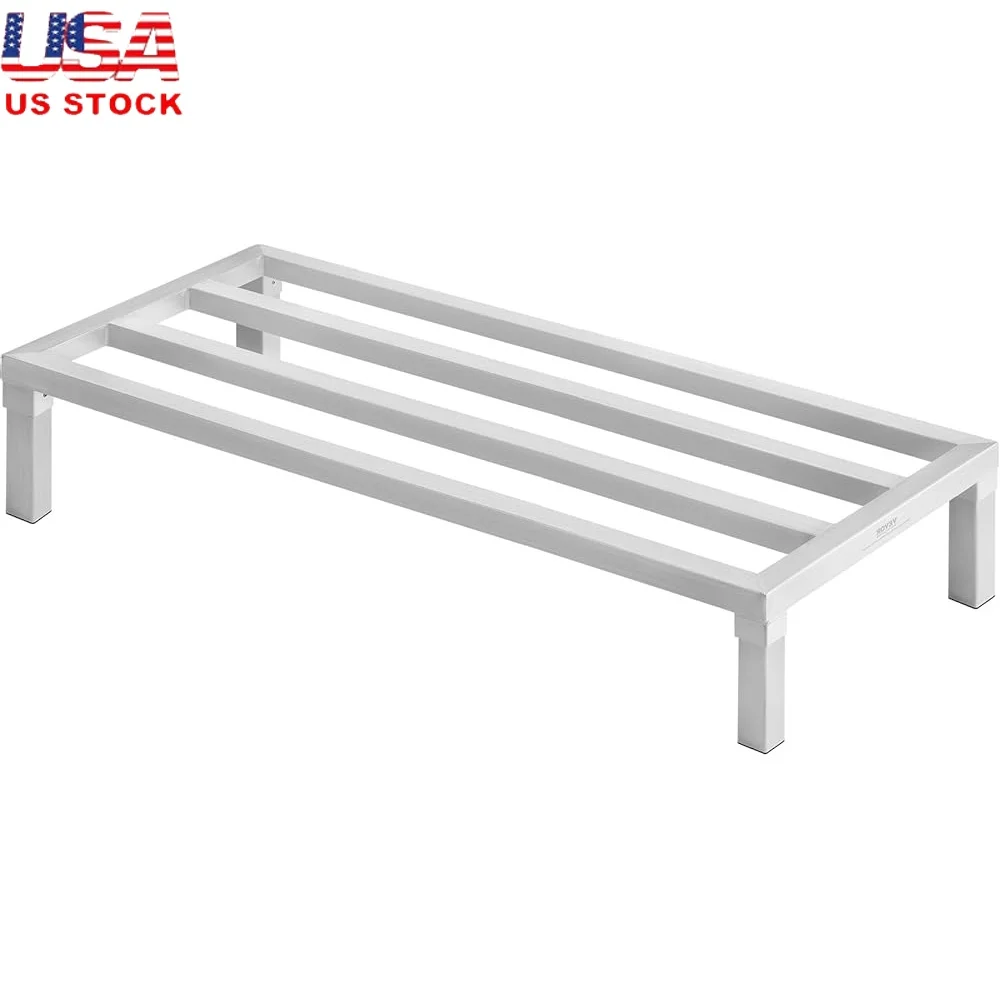 

Heavy Duty Aluminum Dunnage Rack Commercial Food Storage Shelf Corrosion Resistant Easy Clean Durable 1800lbs Capacity Versatile