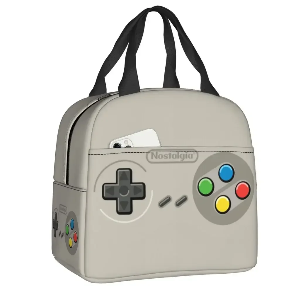 Retro Video Game Turbo Controller Portable Lunch Boxes Multifunction Gamer Lover Cooler Thermal Food Insulated Lunch Bag Kids