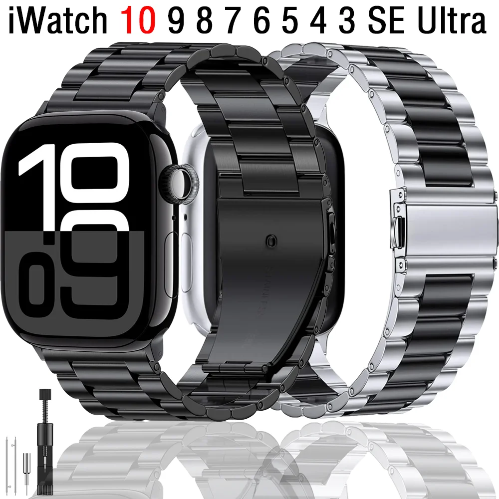 

Металлический ремешок для Apple Watch 49 мм 45 мм 41 мм 44 мм 40 мм 42 мм 46 мм удобный браслет iwatch Ultra 3 11 10 9 8 7 6 5 4 SE3 Correa