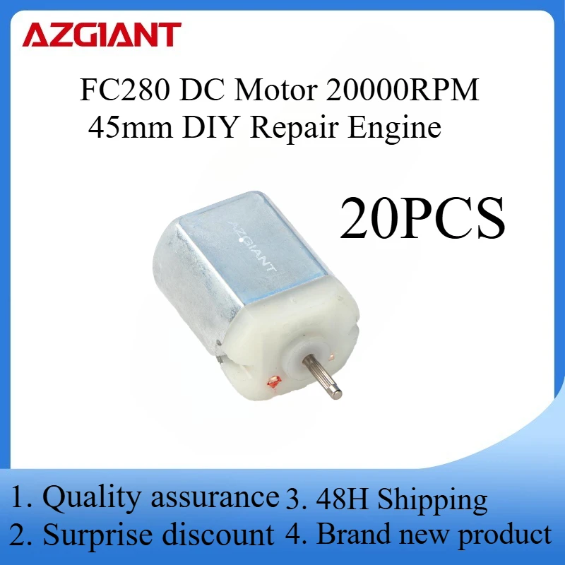 

20PCS FC280 DC Motor 20000RPM 45mm DIY Repair Engine For Car Replacement Power OEM Accesseries Reverse Rotation Toy High Quality