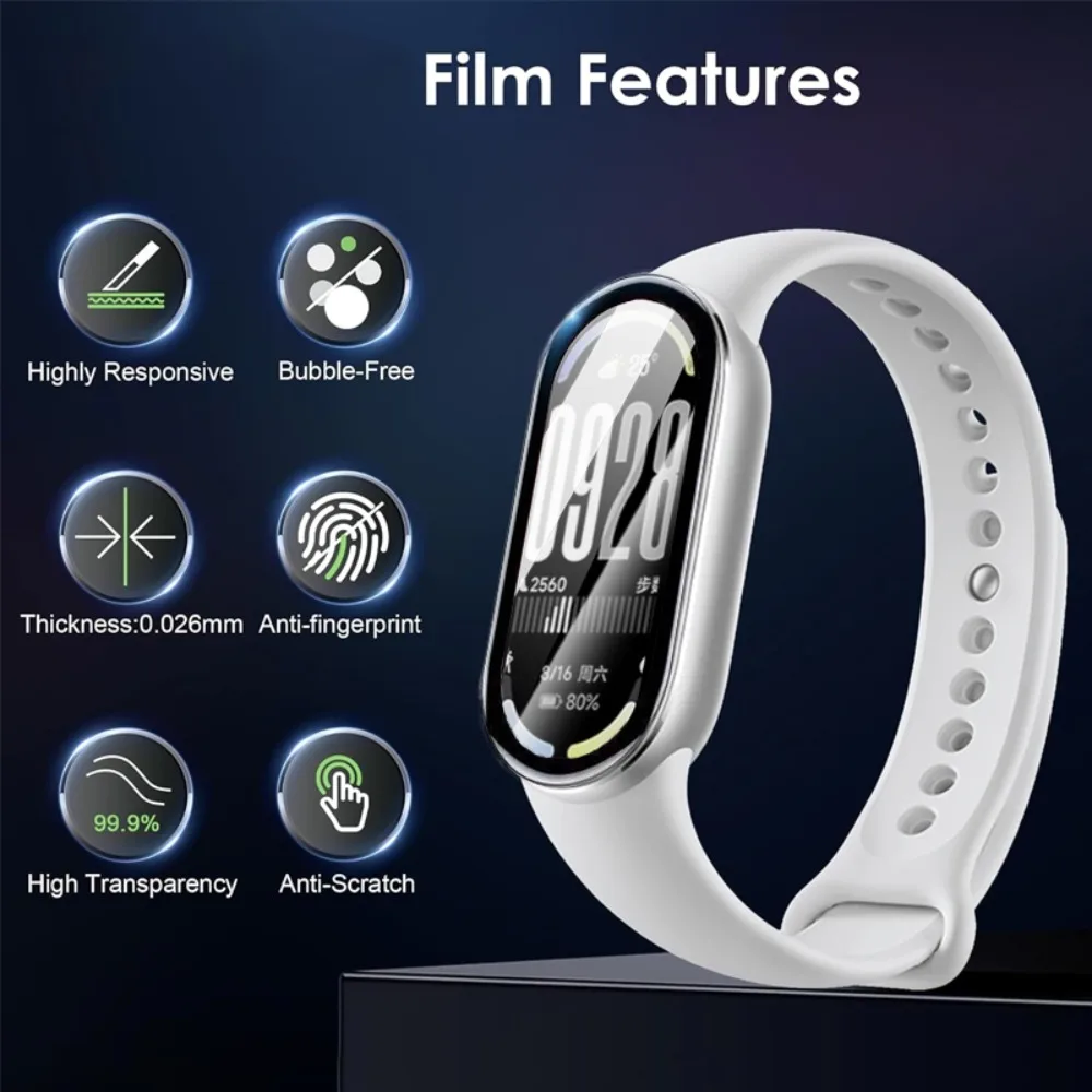 1-10PCS Screen Protector for Xiaomi Mi Band 10 3D Curved Full Coverage HD Protective Films for Mi Band 10 Protector (Not Glass)