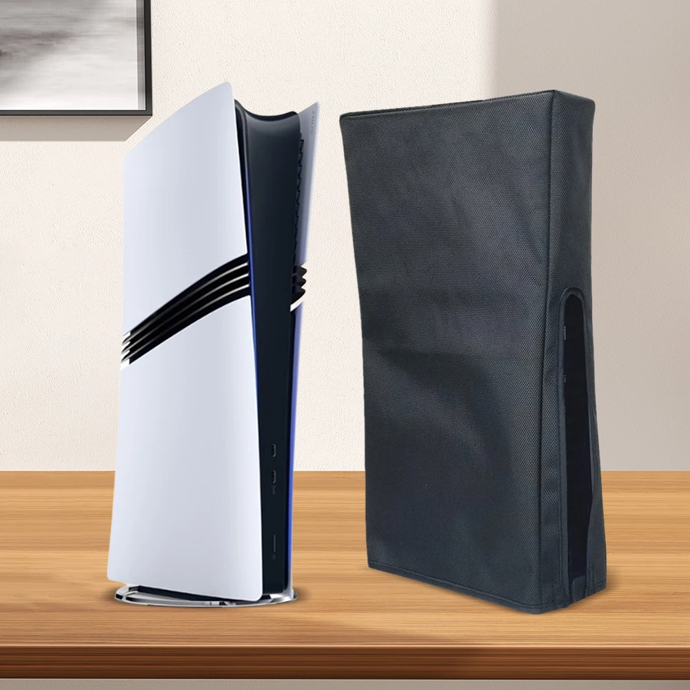 غطاء غبار عمودي لوحدة التحكم PS5 Pro 2024 الرقمية/القرص حامي الغبار المضادة للخدش الغبار الحرس 1680D أكسفورد القماش الغبار كم