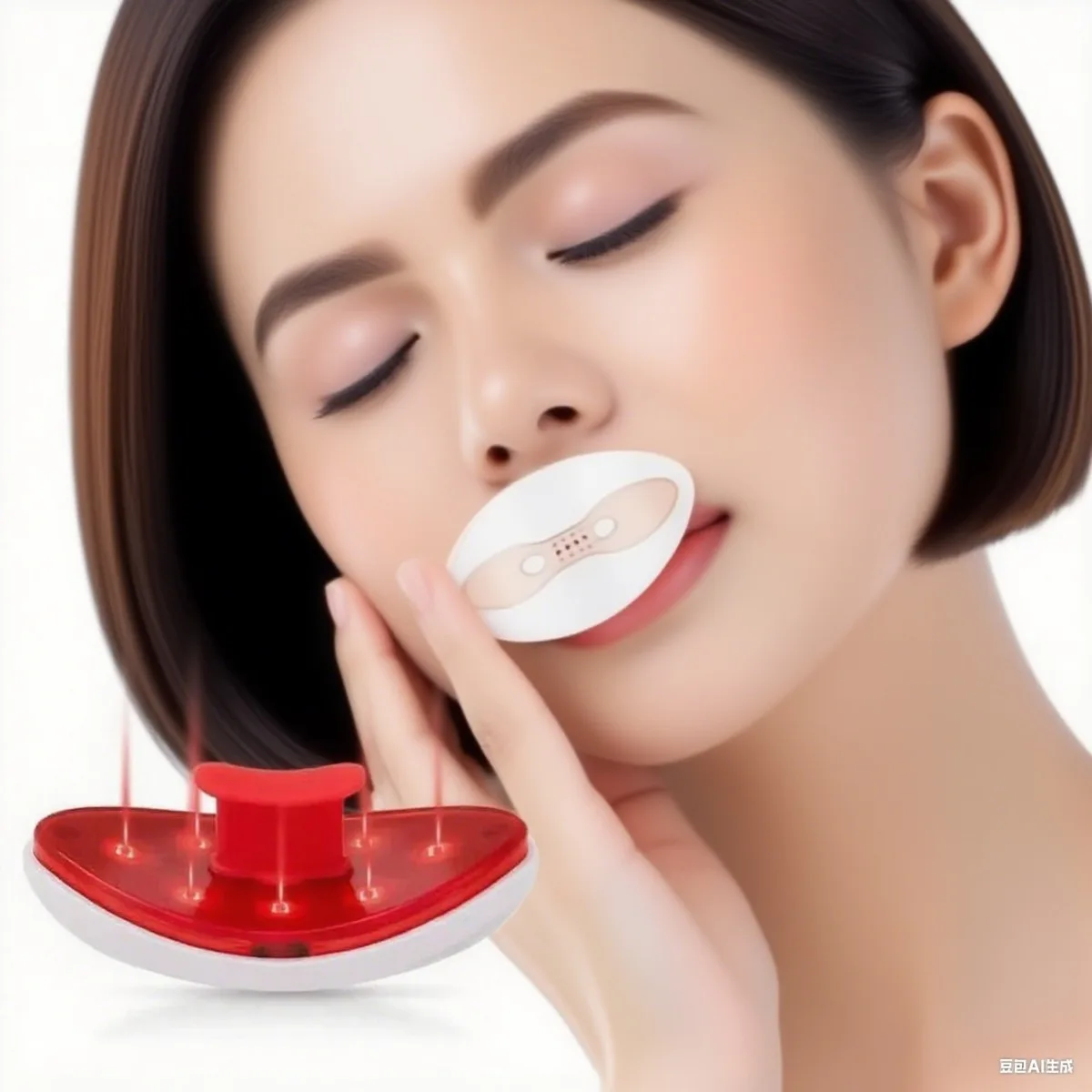 

2-in-1 LED Beauty Tool for Lips & Eyes: Heated Plumper & Red Light Anti-Aging Mask Collagen Booster
