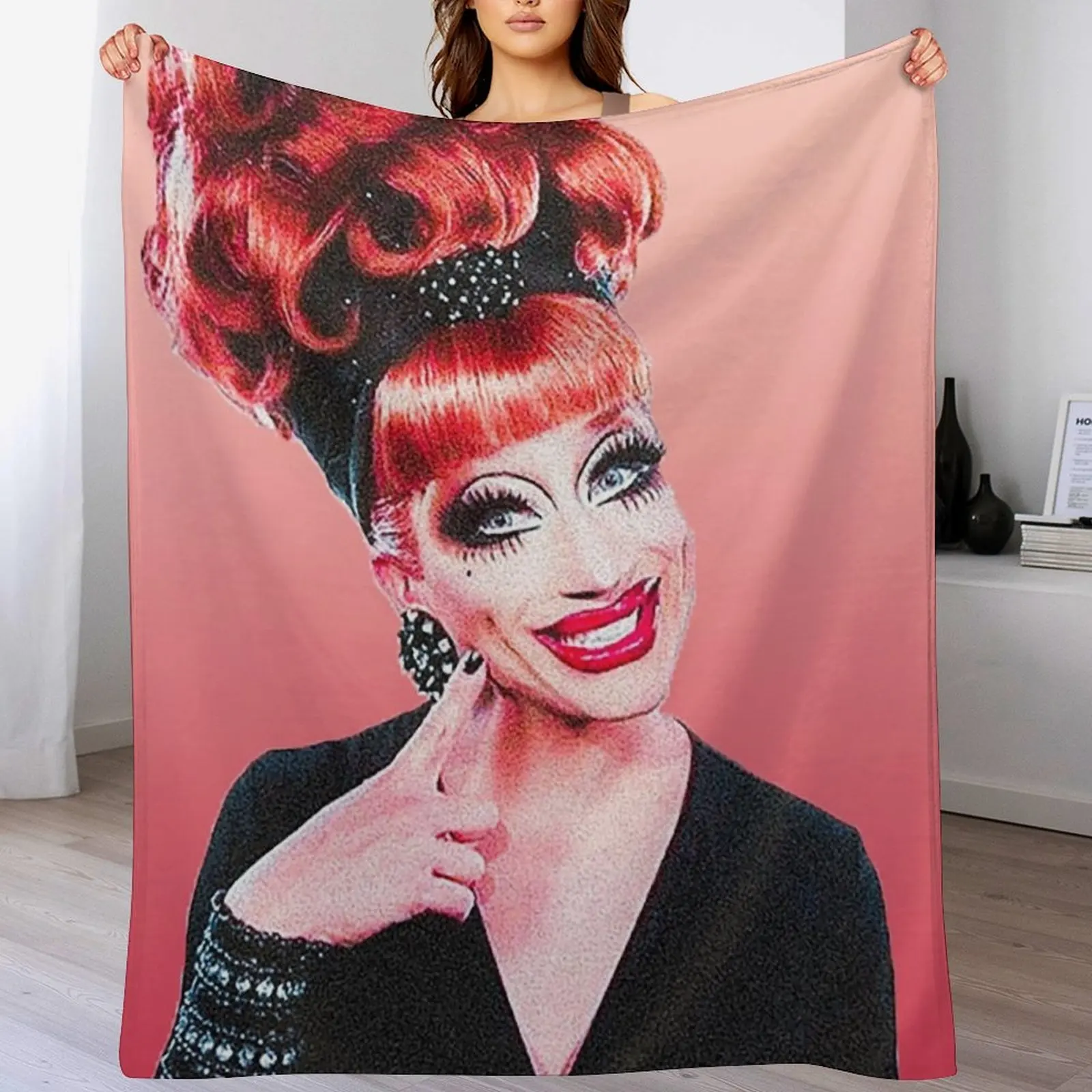 

bianca del rio || background color Throw Blanket Travel Plush halloween Plaid on the sofa Blankets