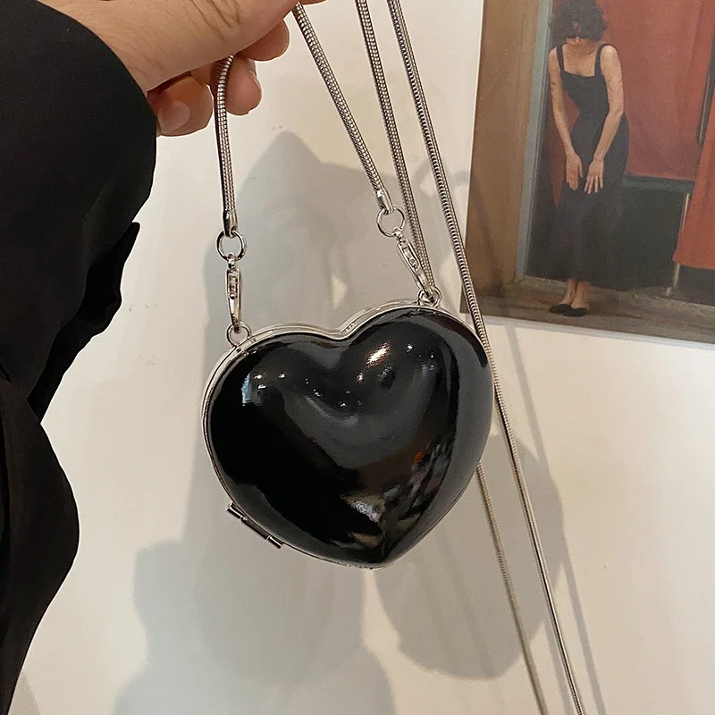 Mini bolso de hombro de PU con forma de corazón para mujer, bandolera de diseño único Simple a la moda, monedero personalizado, 2024