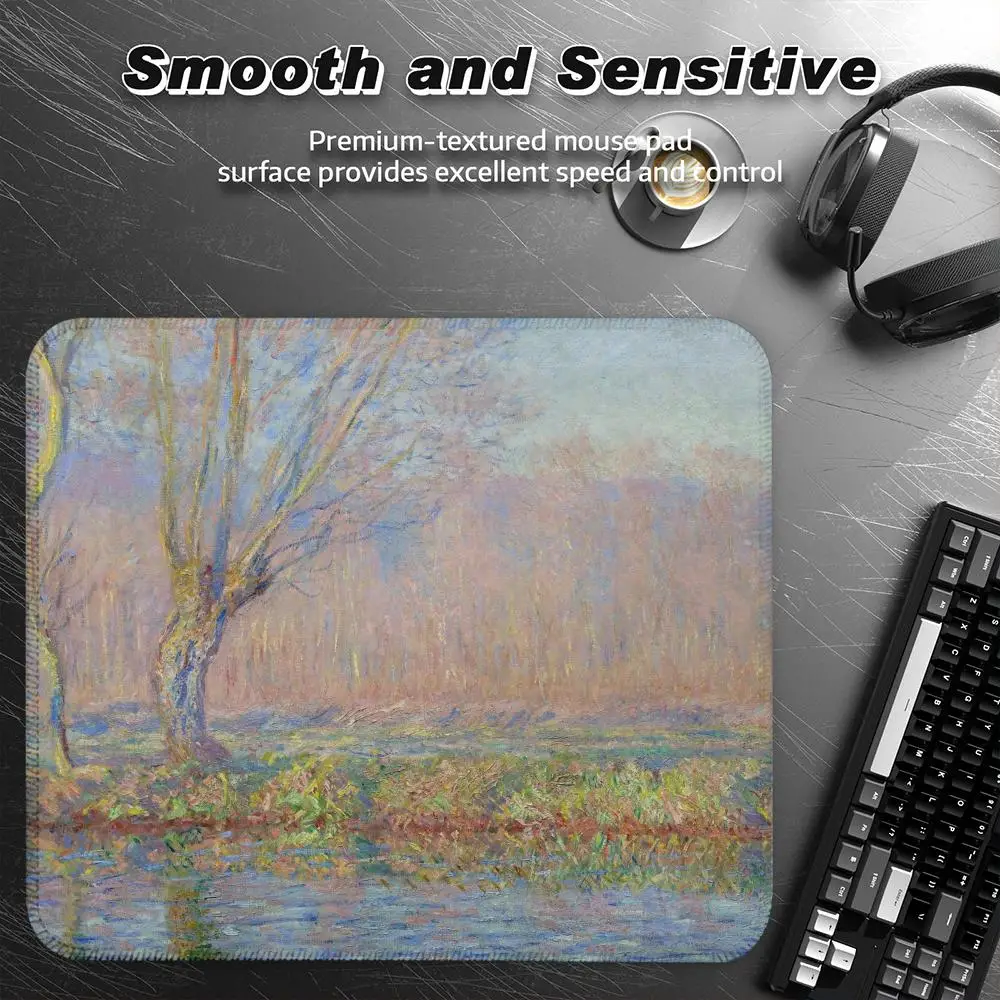 

Claude MonetS Art Mouse Pad Small Desk Pad Desktop Computer Keyboard Wireless Mouse Boy Gift for Play games Coasters