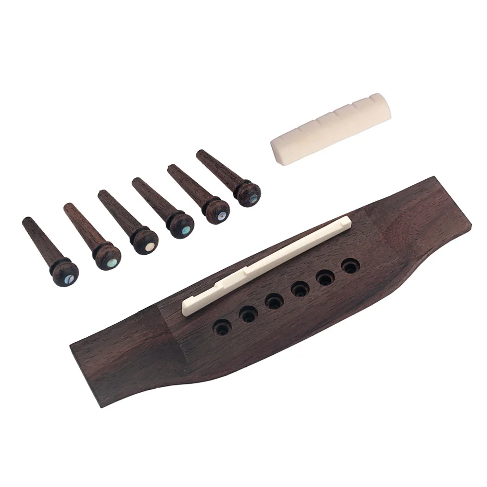 

1 set Shell Dot Wooden Saddle Bridge Set Bone Nut Classic Guitar Parts Lightweight Accessories For Acoustic Guitar Instrument