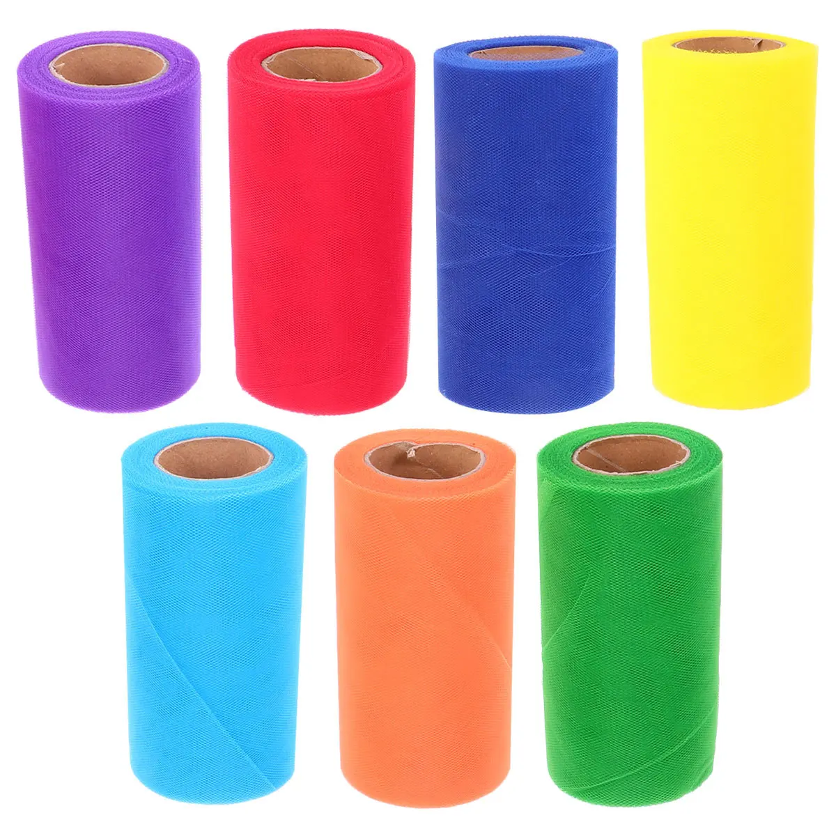 

7pcs Gauze Roll Fabric For Diy Craft Wedding Dress Skirt Table Decor Party Banquet Festival Wrap Bowknots Making