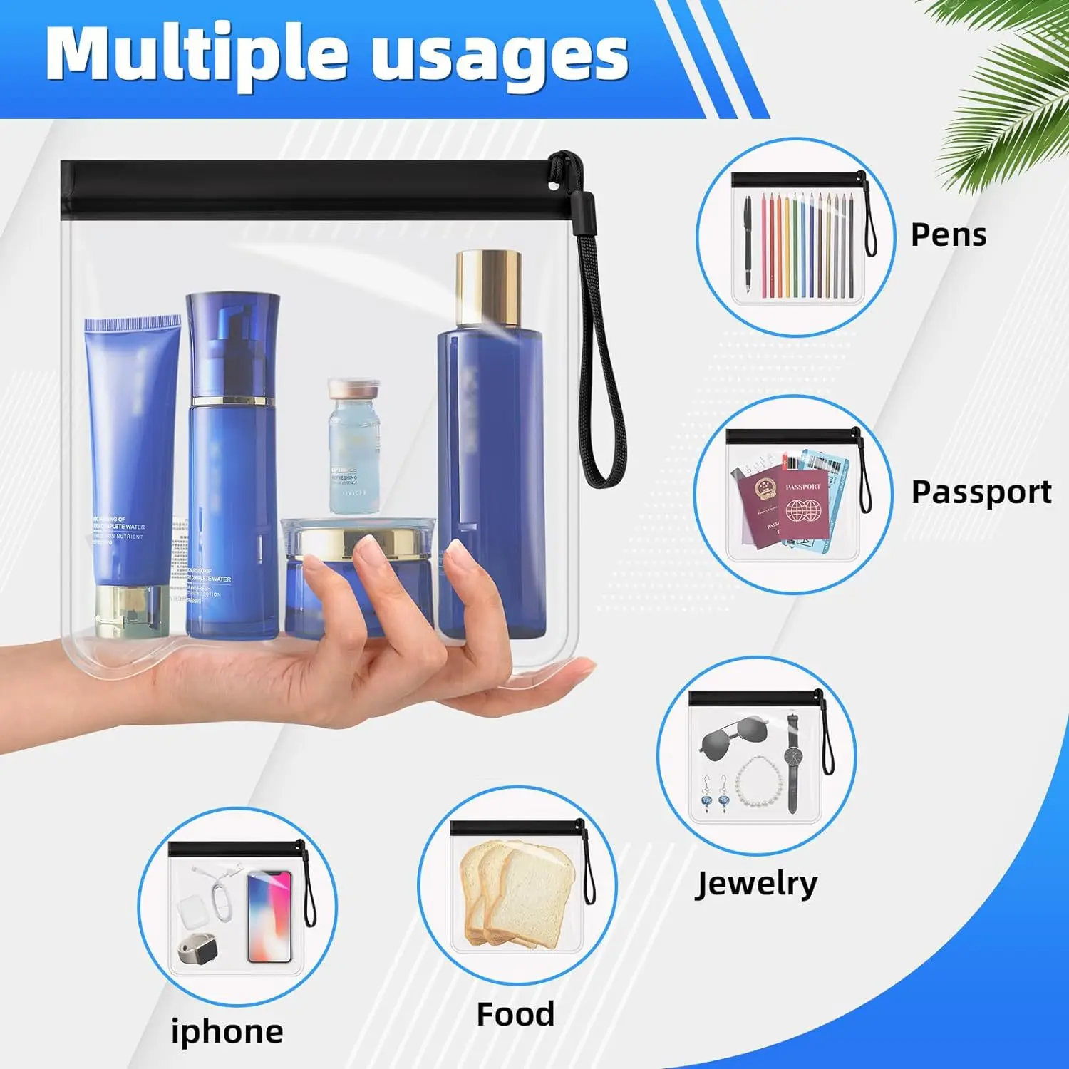 Luggage Transparent Travel Use Leakproof Flight Make Up Waterproof For Women Reusable Airport Security Toiletry Bag