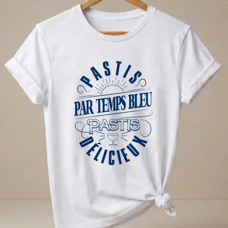 Sommer Ricard Grafik-T-Shirts für Damen und Herren, lässiges Rundhals-Kurzarm-T-Shirt, weiches, atmungsaktives, bedrucktes T-Shirt für Damen, T-Shirts, Tops – Detail 1