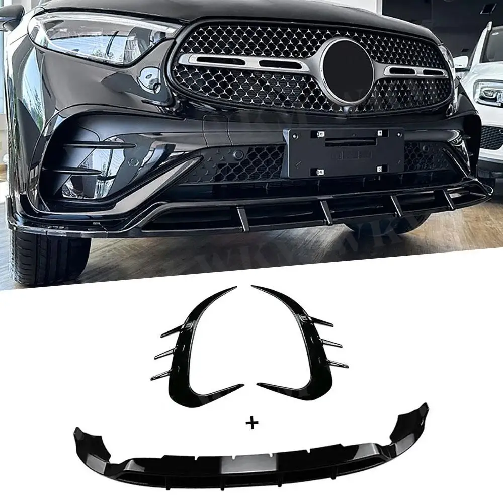 

For Mercedes Benz GLC Class X254 GLC 260 300 Sport 2023+ ABS Car Front Lip Spoiler Rear Bumper Side Air Vent Trims Splitter