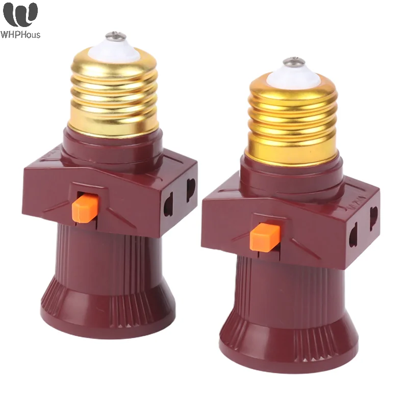 1Pc E27 With Switch Socket Double Screw Multi-purpose Socket Switch Lamp Holder Plug Socket Lamp Base Lighting Accessories