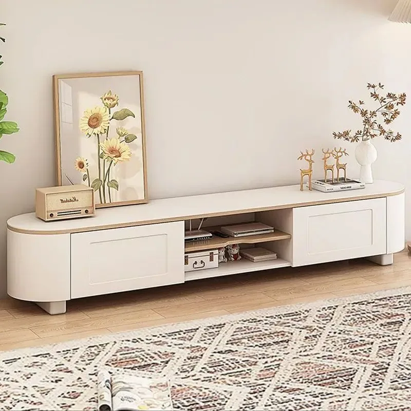 

Coffee table living room household cream wind small apartment simple modern light luxury telescopic folding rock slab tea