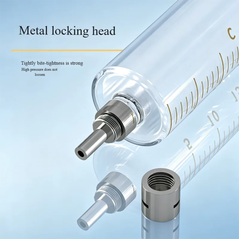 1PCS 100ml glass syringe single grinding lock syringe quantitative syringe glass dispenser sampler