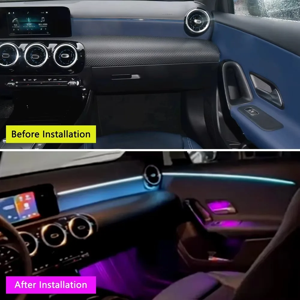 W177 64 Colors LED Strip Light Styles Basic Ambient Light For Mercedes benz A-Class W177 CLA C118 Car Interior Atmosphere Lamp