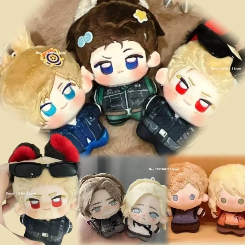 Novo Pingente de Pelúcia Resident Evil Leon Scott de 10cm, Mini Bonecos de Pelúcia Kennedy, Chris Redfield, Albert Wesker, Brinquedos de Anime para Presentes Infantis