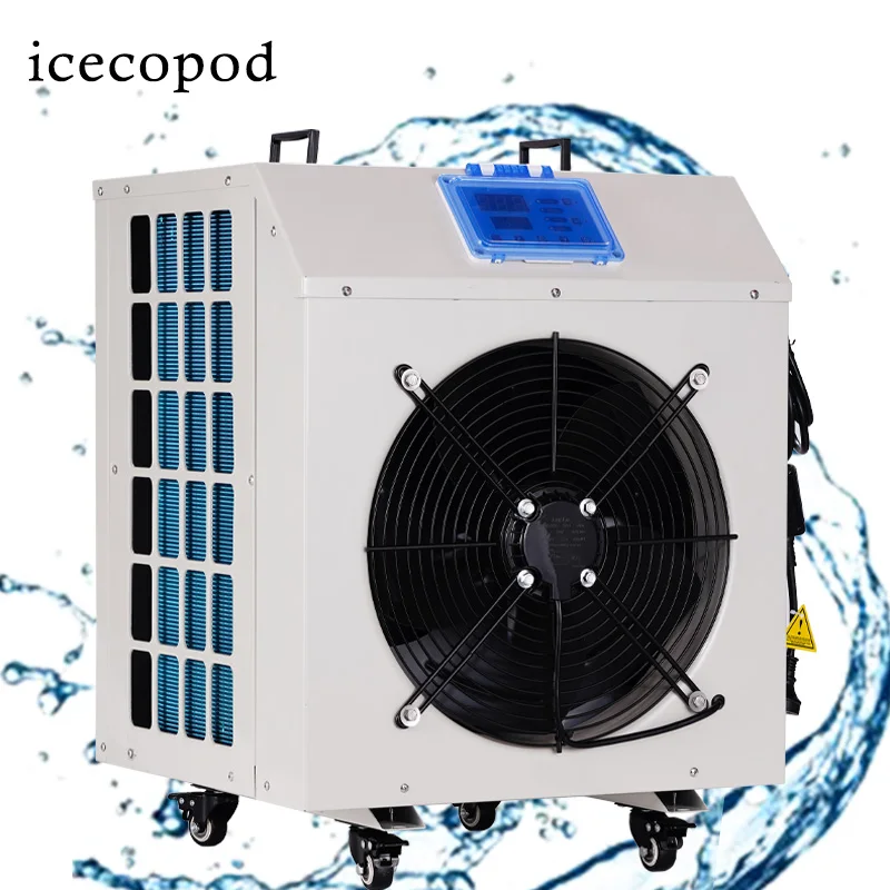 1HP 2HP New Custom Logo Athlete Fitness Recovery Ice Bath Chiller Ozone Cycle Use Water Cooled Cold Plunge Chiller With Filter