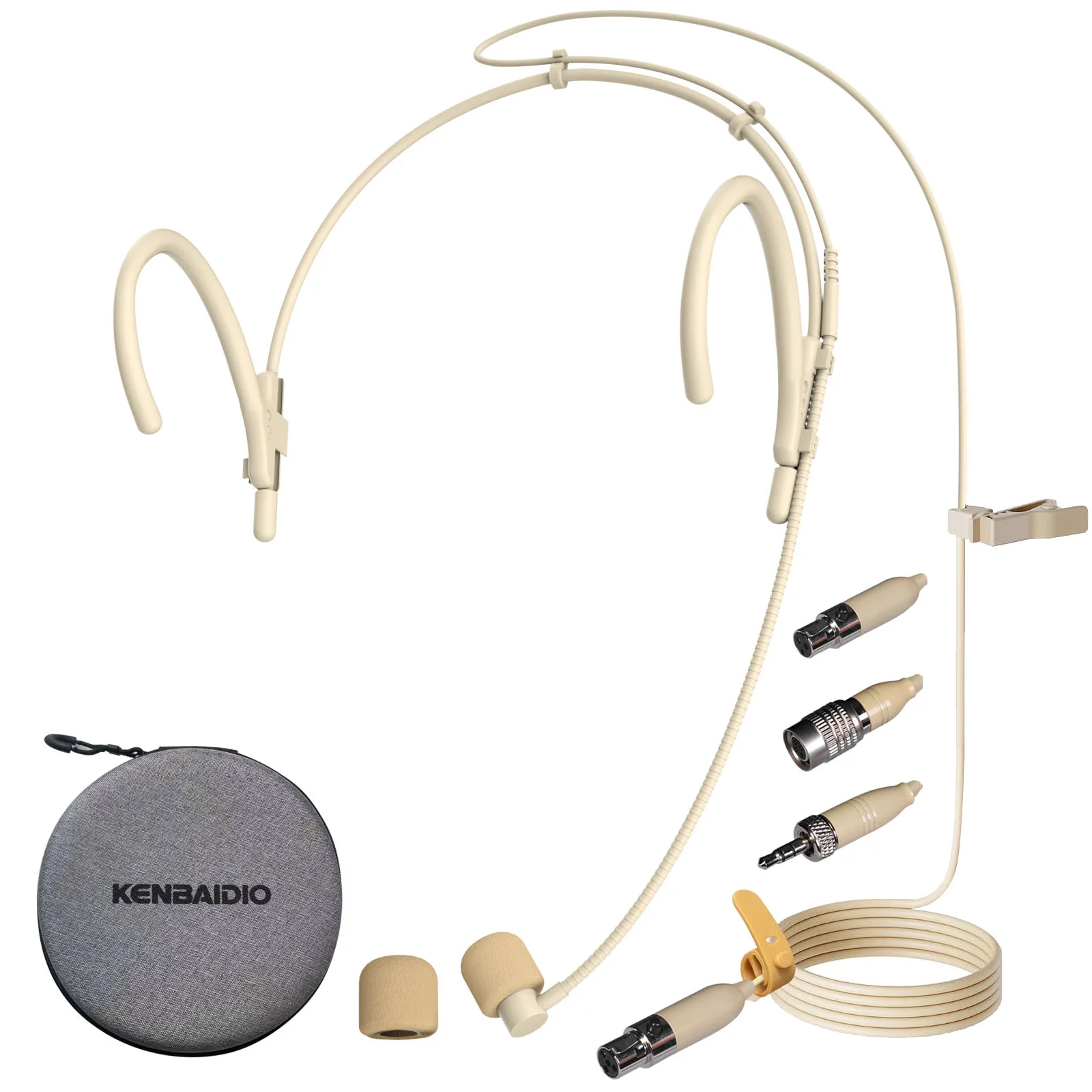 

KENBAIDIO Headband Microphone Dual Over-Ear Hanging Earset For Shure AKG MiPro Audio Technica Sennheiser 4Pin 3Pin TA4F 3.5mm