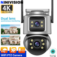 4K 8MP WIFI IP Camera Dual Lens Dual Screen Light Alarm Outdoor Motion Detection 4MP PTZ Security Video Surveillance Camera