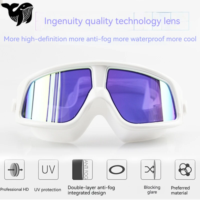 

High-End Large-Frame Color-Plated Swimming Goggles In The Swimming Pool Waterproof And Anti-Fog High-Definition Swimming Goggles