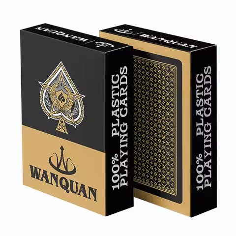 Premium Black Glod Playing Cards PVC Plastic Waterproof Durable Poker Cards Large Character Deck of Cards for Parties