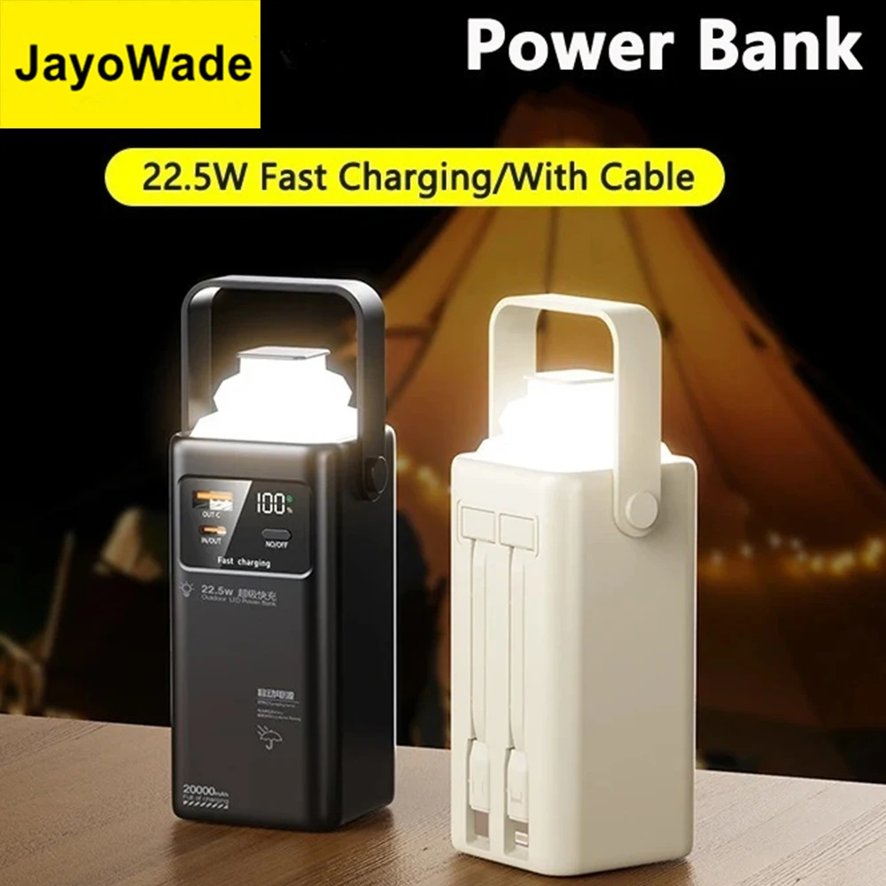 

Large Capacity 50000mAh Outdoor Power Bank With Cable Fast Charging Powerbank Battery Pack for iPhone Xiaomi Samsung Poverbank