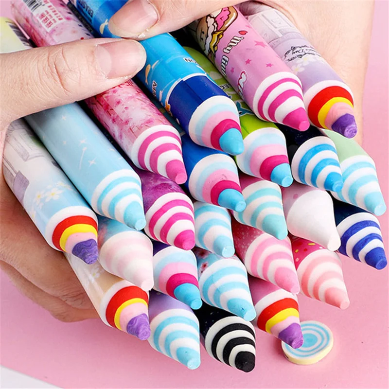 Rainbow Creative Eraser Cartoon Cute Pencil Eraser School Eraser Student Stationery Gifts Children Prizes Wholesale Price Eraser