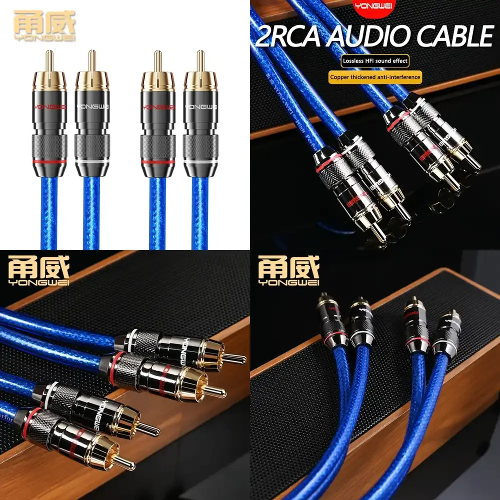 

YONGWEI 2RCA to 2RCA Interconnect Cable for Amplifier DAC TV DVD Audio Video System High Performance HiFi RCA Cable Stereo