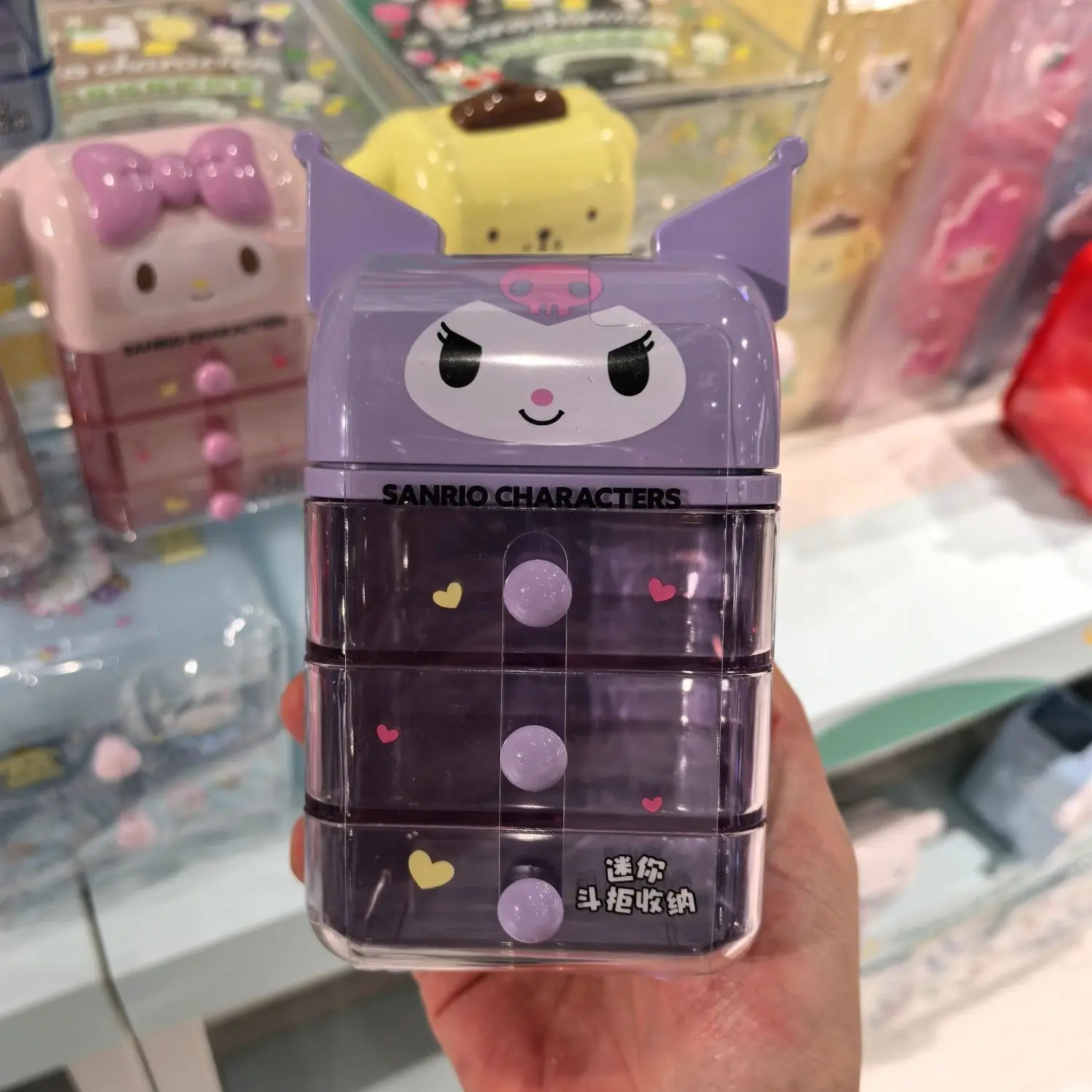 Anime Sanrio HelloKitty Melody Cinnamoroll Mini Drawer Storage Cabinet Desktop Small Drawer Box For Jewelry Hair Accessories