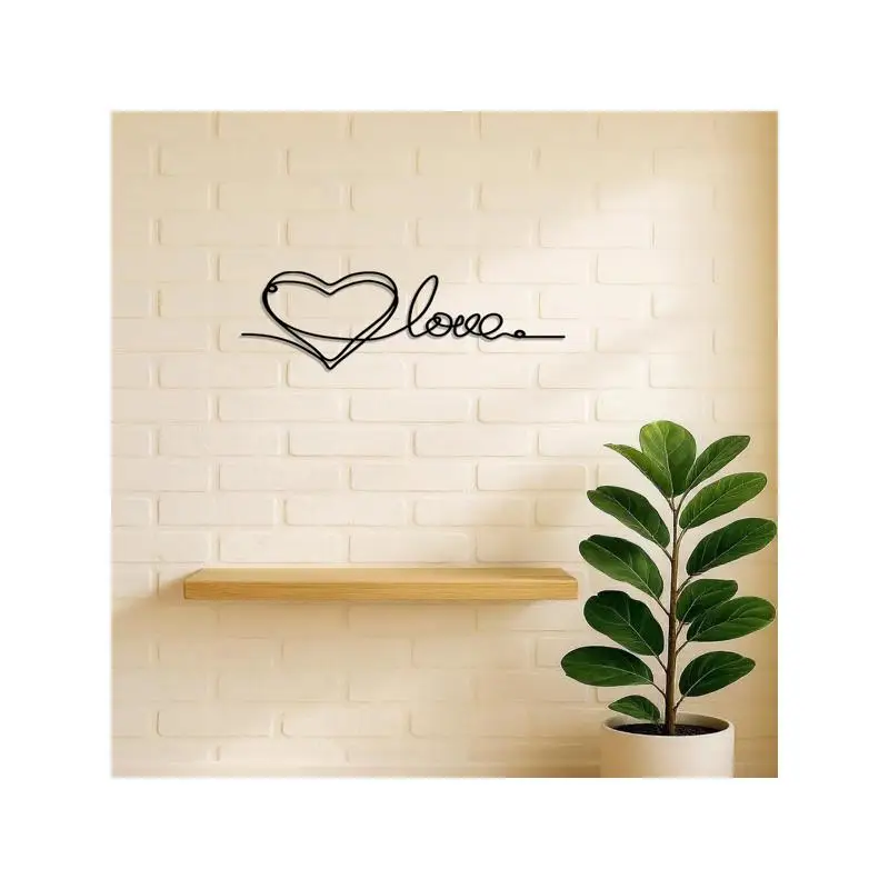 زخرفة معدنية على شكل قلب الحب للتعليق على الحائط، قلادة فنية بسيطة، ديكور منزلي أنيق لغرف النوم وغرف المعيشة في الأماكن المغلقة