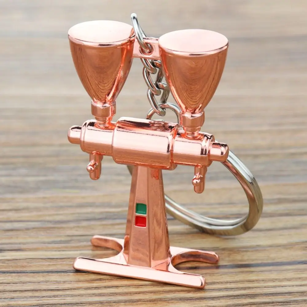Metal 3D Creative Coffee Keychain Mini Cute Moka Pitcher Keyring Pitcher Accessories Coffee Handle Keyring Small Pendant