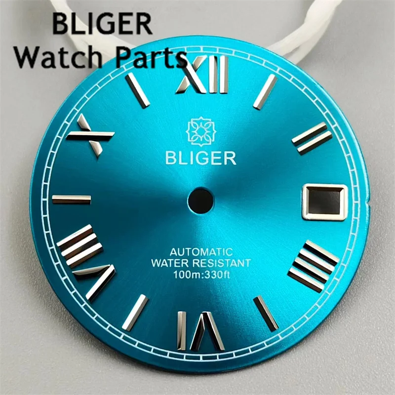 BLIGER-esfera de reloj azul de 29mm, Dial romano, reemplazo de movimiento NH35, piezas de accesorios de reloj