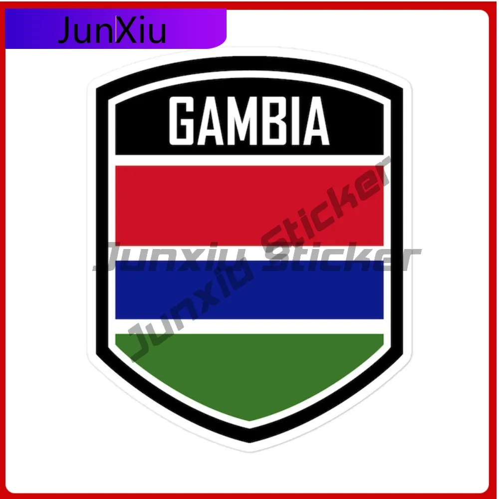 

Gambia Flag Emblem Fashionable Unique Vivid Color Stickers Waterproof Vinyl Decal UV Resistant and Anti Shield for Off