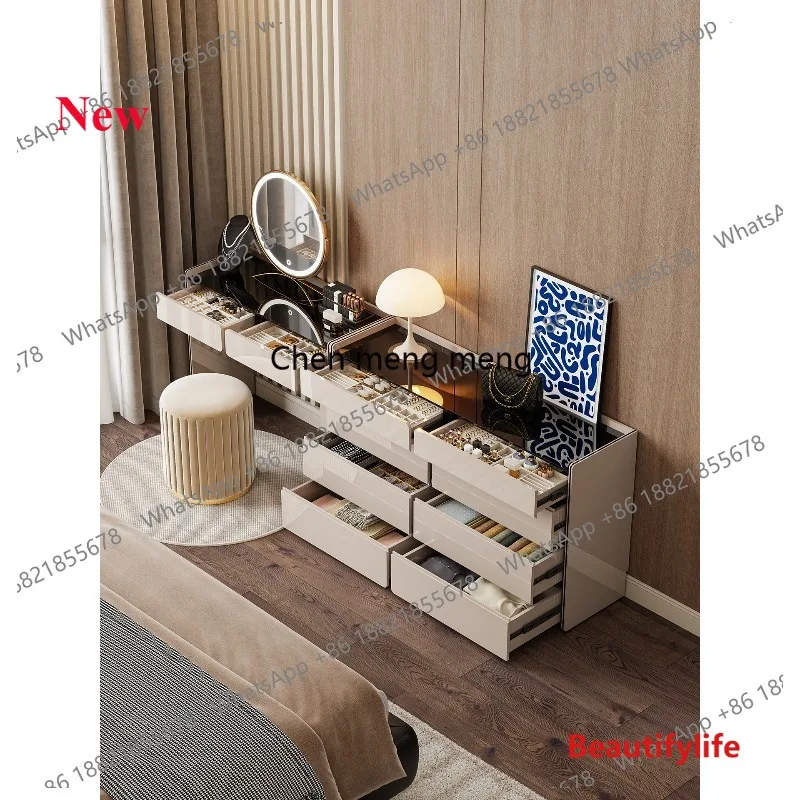 

07M Легкий роскошный шкаф с восемью ведрами, комод, сундук, встроенная итальянская высококачественная комбинация прикроватных тумбочек