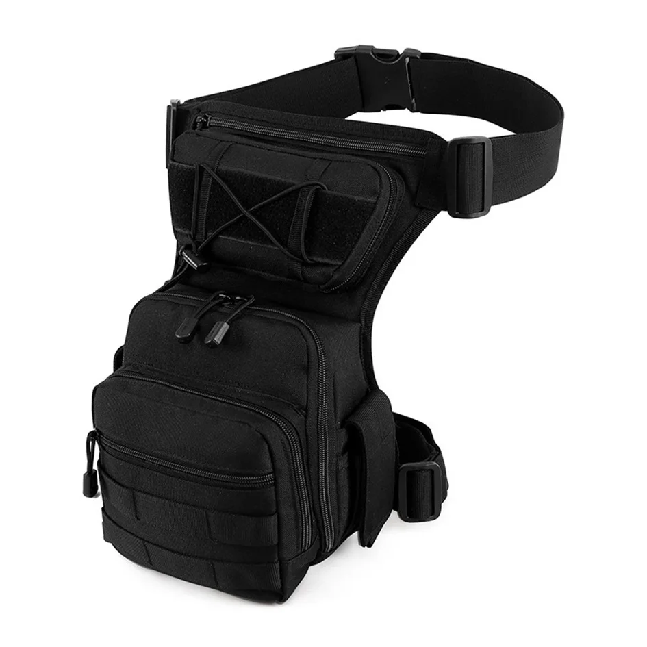 

Tactical Drop Leg Pack - Military MOLLE Waist Bag for Airsoft, Hiking, Duty Use & Outdoor Adventures (3-in-1 Carry)