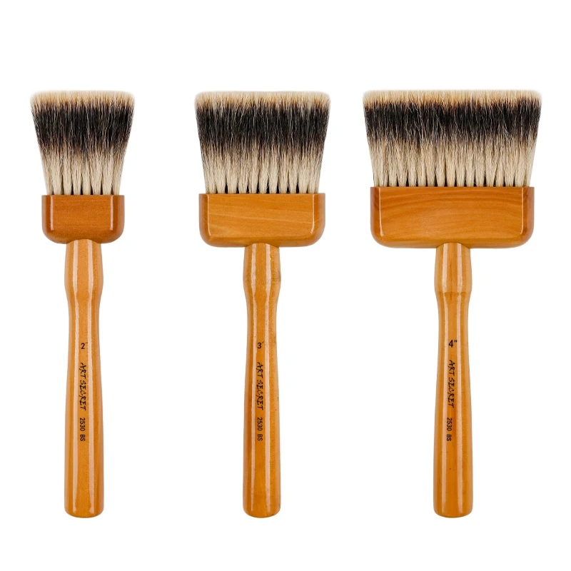 ArtSecret High Grade Big Brush 2530BS South Korean Badger Hair Long Wooden Handle Art Supplies For Oil Acrylic Watercolor Paints