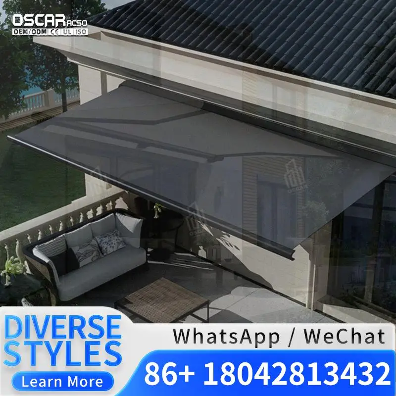 Wholesale Outdoor Motorised Waterproof Retractable Alloy Sail Remote Control Awning Canopy for Patio Backyard Balcony Retractabl
