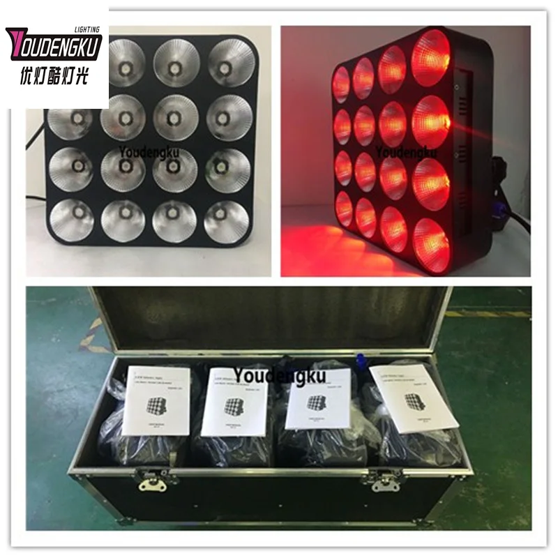 

4 шт. с кейсом 16x30 Вт 3 в 1 RGB точечное управление светодиодное матричное сценическое блиндерное освещение светодиодное освещение для мытья сцены