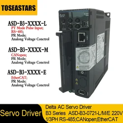 Delta 100W/200W/400W/750W/1KW/1.5KW/2KW/3KW AC Servo Driver B3 Series ASD-B3-0721-L/M/E 220V 1/3PH RS-485;CANopen;EtherCAT;