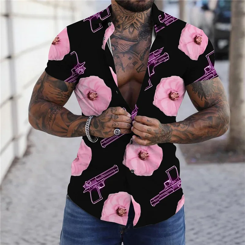 

Men's short-sleeved shirt fashion pattern HD printing casual top 2023 hot sale new comfortable soft plus size