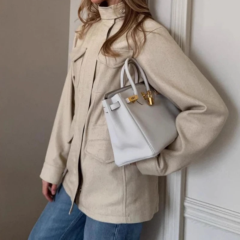 French Literary Retro Style Solid Color Lapel Elastic Waist Long Sleeve Trench Coat Jacket 2025 New