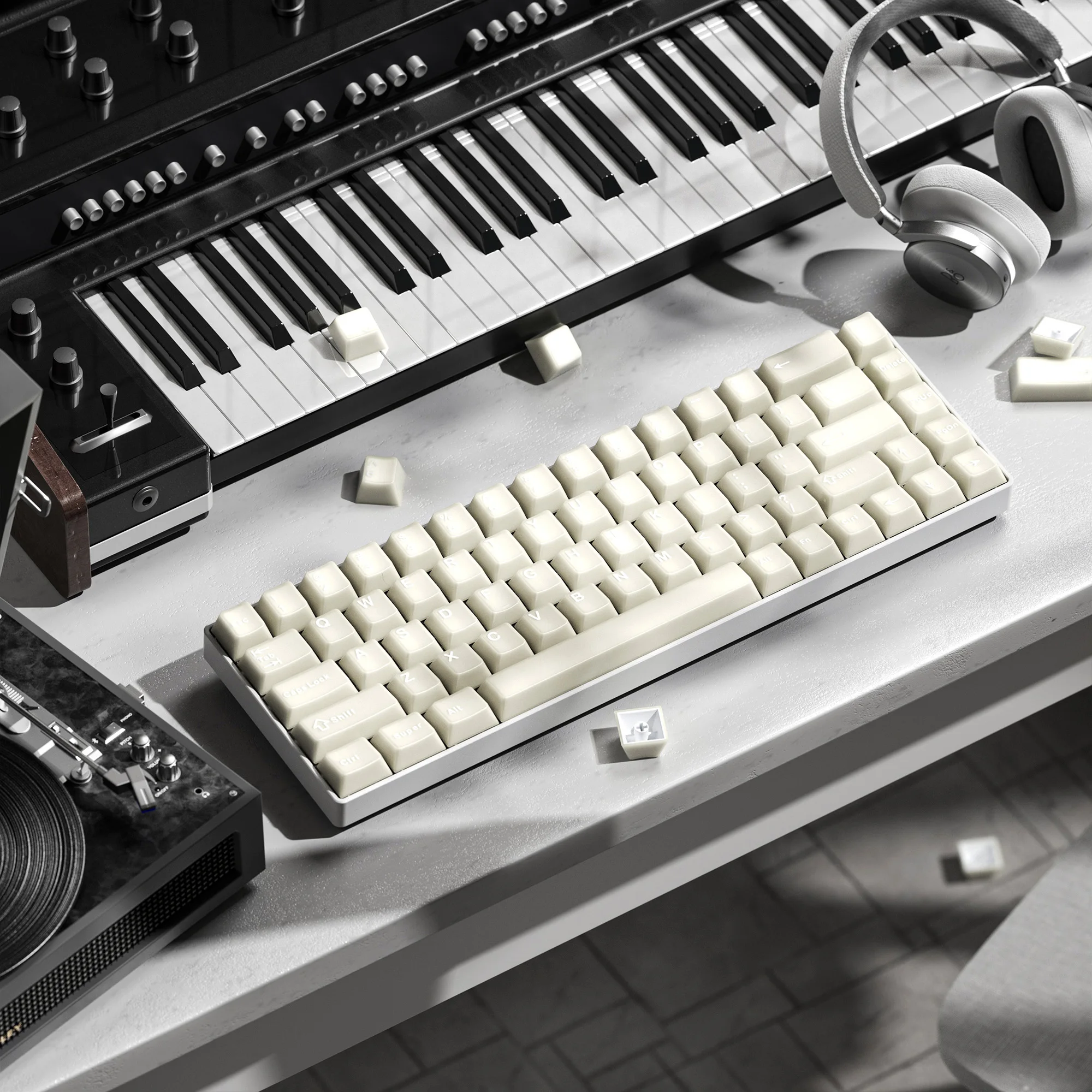 XVX White Frost Jade Keycaps Semi Transparent Keycaps Double Shot