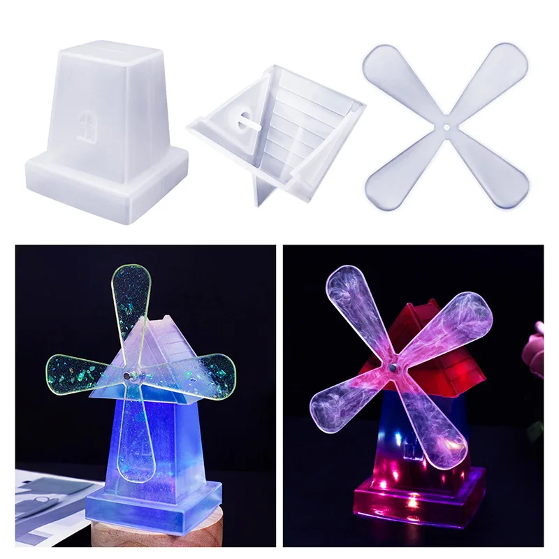 DIY Crystal Epoxy Rotating Windmill Mold Cross-Border Amazon Jewelry Display Candle Silicone Mold