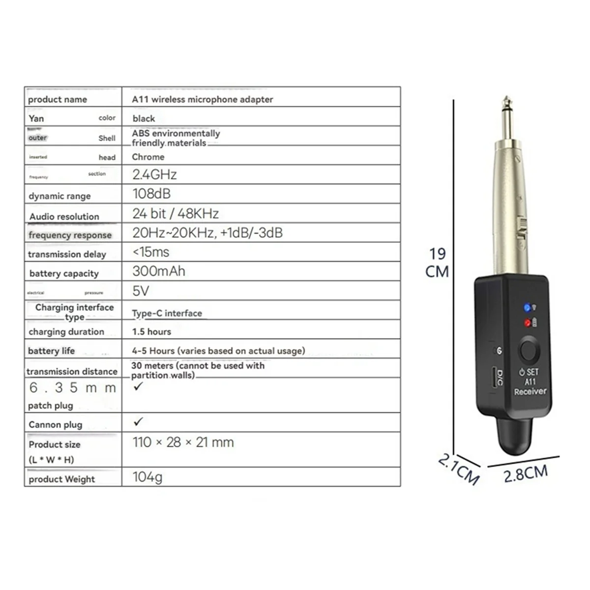 Microphone Wireless System Micphone Wireless Transmitter UHF Transmitter & Receiver for Dynamic/Condenser Microphon